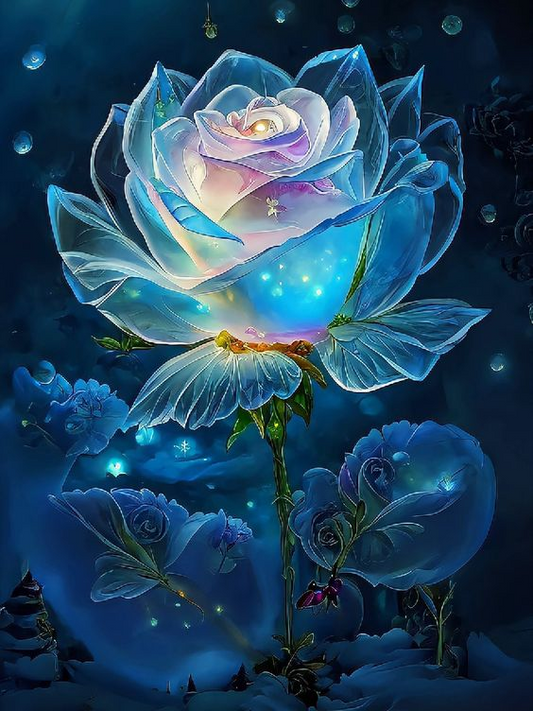 Luxury AB Velvet Diamond Painting Kit -Blue Rose