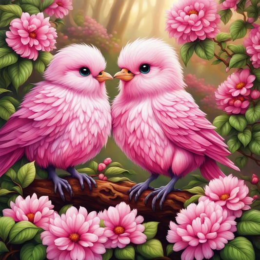 AB Diamond Painting Kit | Pink Birds