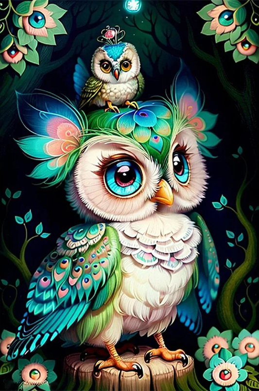 AB Diamond Painting | Colorful Owl
