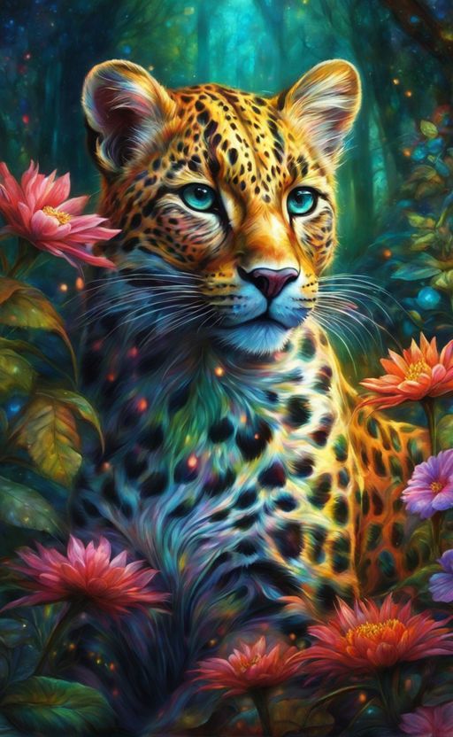 AB Diamond Painting  |Colorful Leopard