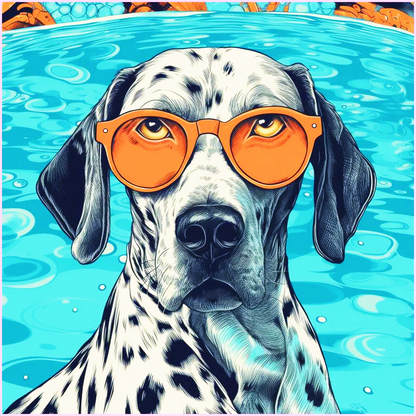AB Diamond Painting Kit |  Spotted dog playing by the pool