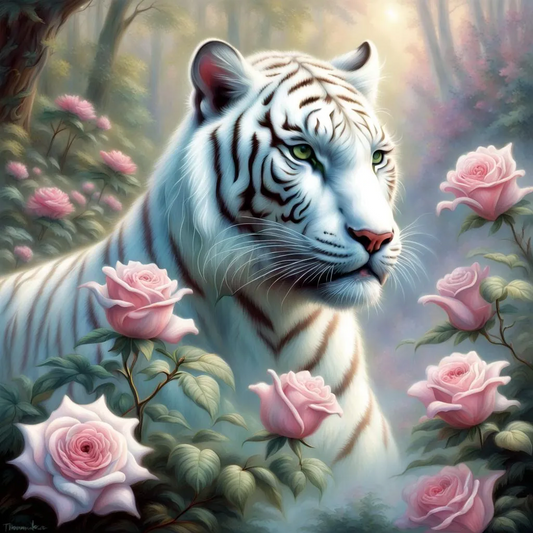 AB Diamond Painting Kit | White Tiger