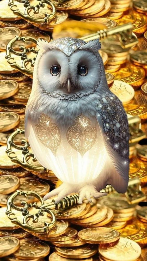AB Diamond Painting  | Gold Coin Owl