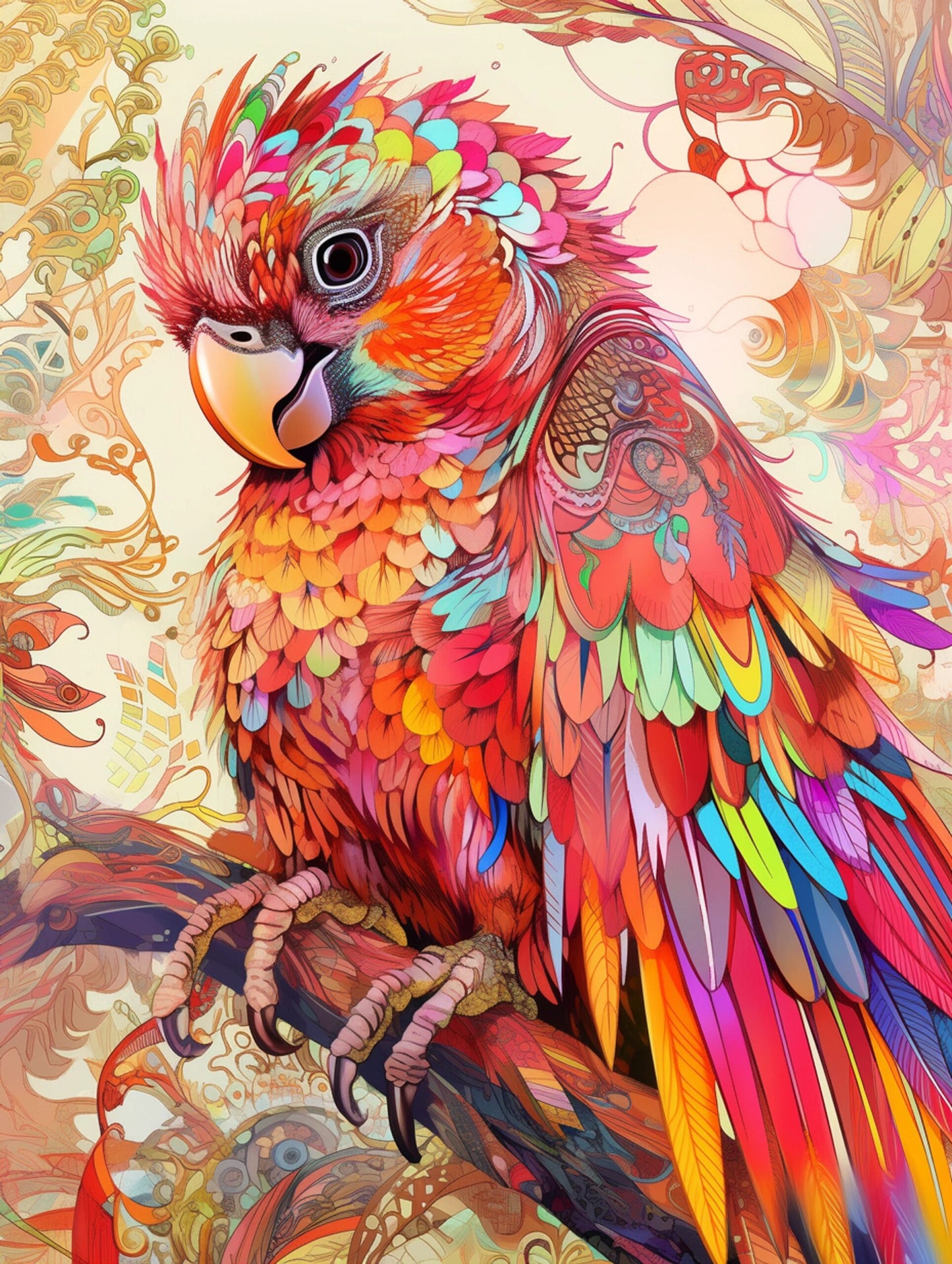 AB Diamond Painting  |  Colorful Parrot