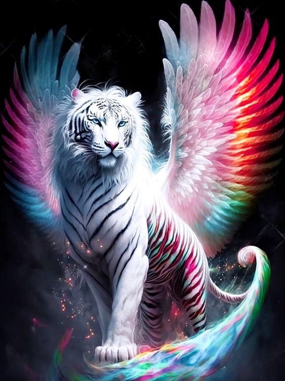 AB Diamond Painting  |  Colorful Wings Tiger