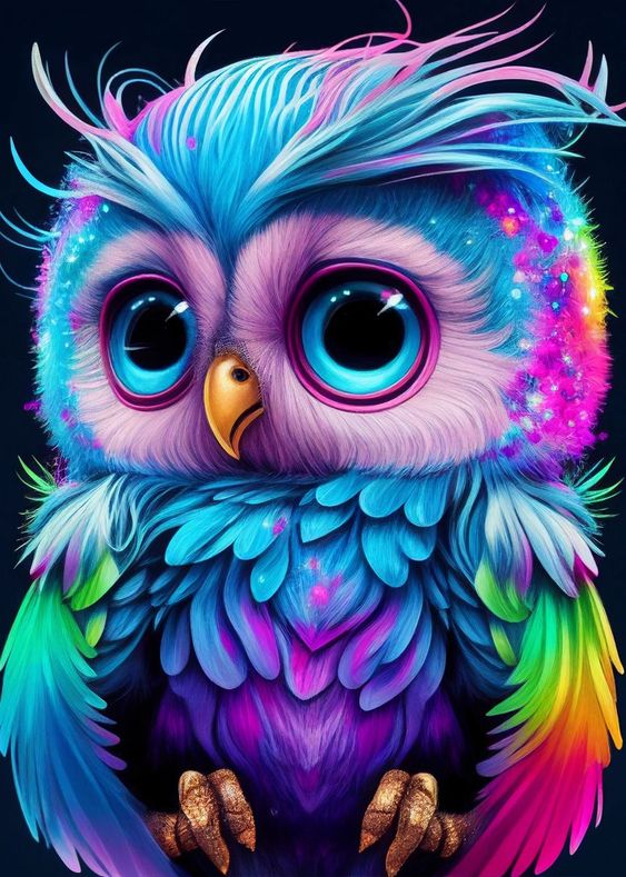 AB Diamond Painting Kit  | Colorful owl