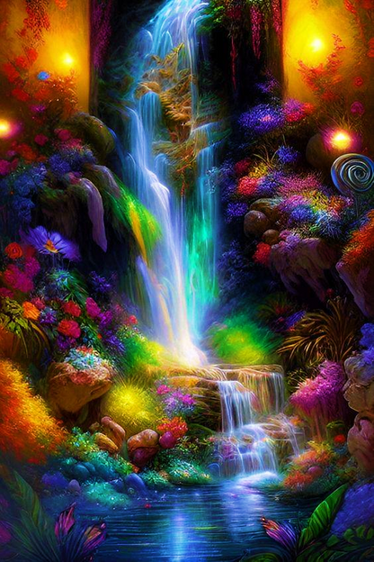 AB Diamond Painting  |  Colorful Waterfall