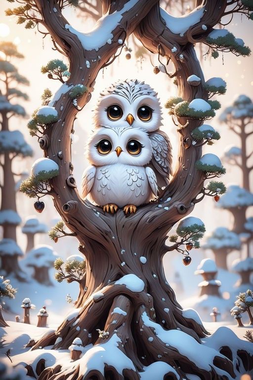 AB Diamond Painting |Owls Under the Tree