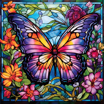 Luxury AB Velvet Diamond Painting Kit - Colorful Butterfly