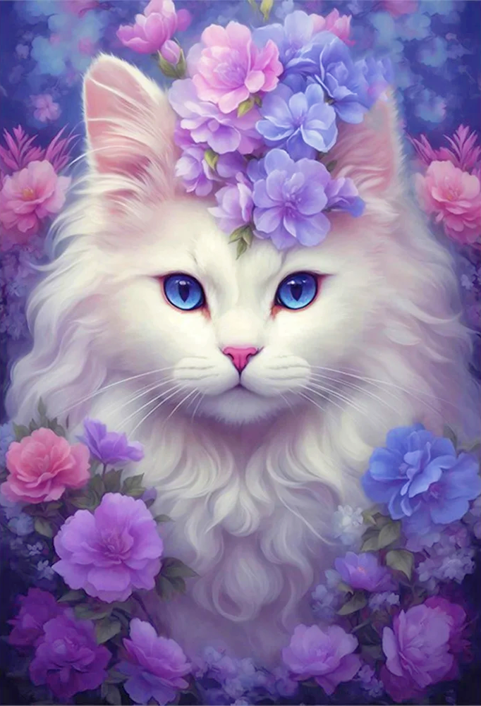 AB Diamond Painting | Flower Cat