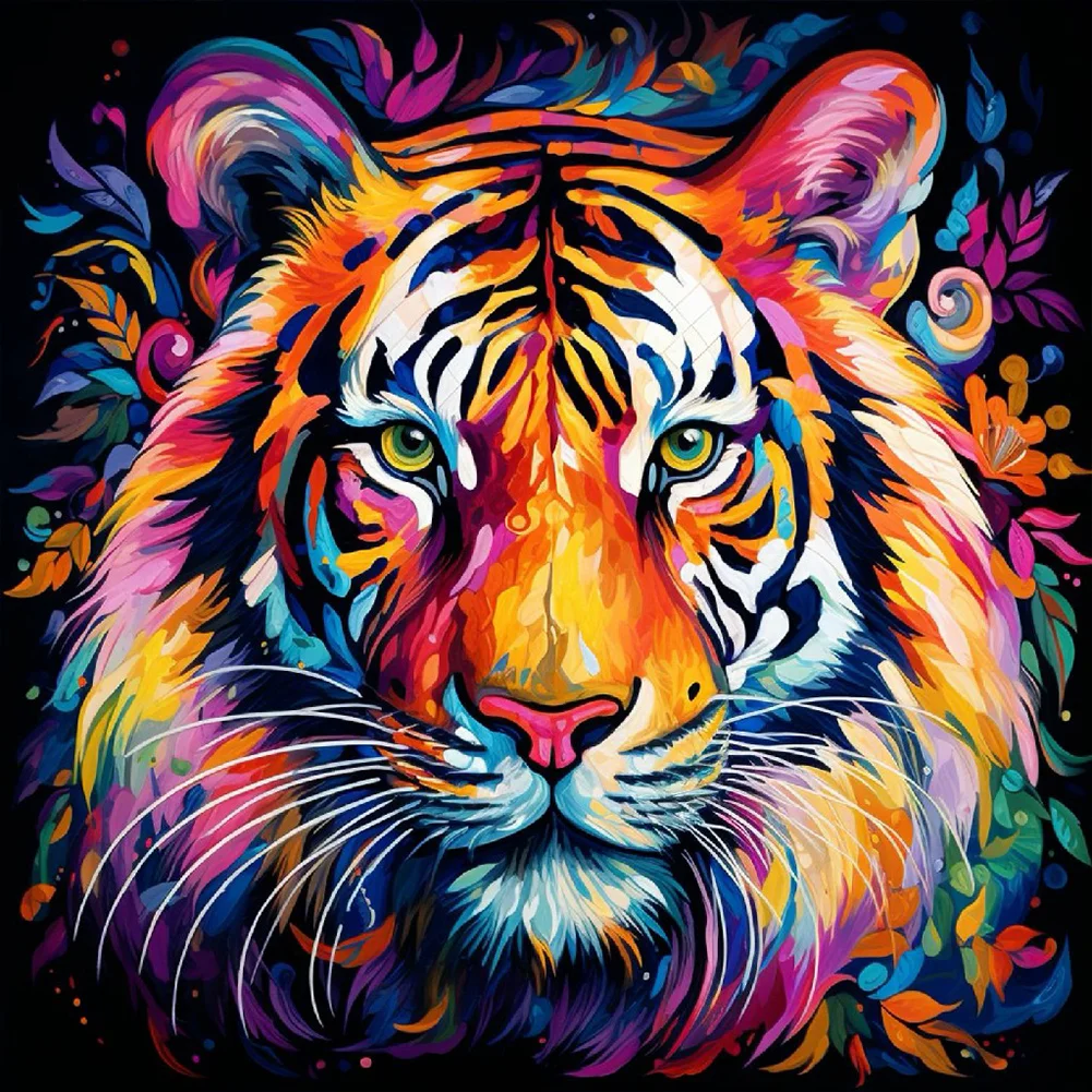 AB Diamond Painting  |  Colorful Tiger