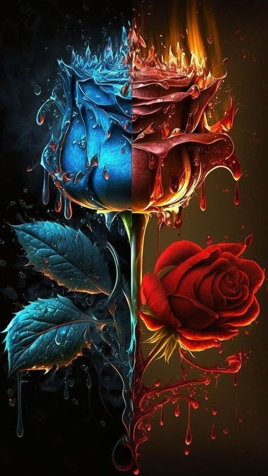 AB Diamond Painting    | Red and Blue Rose