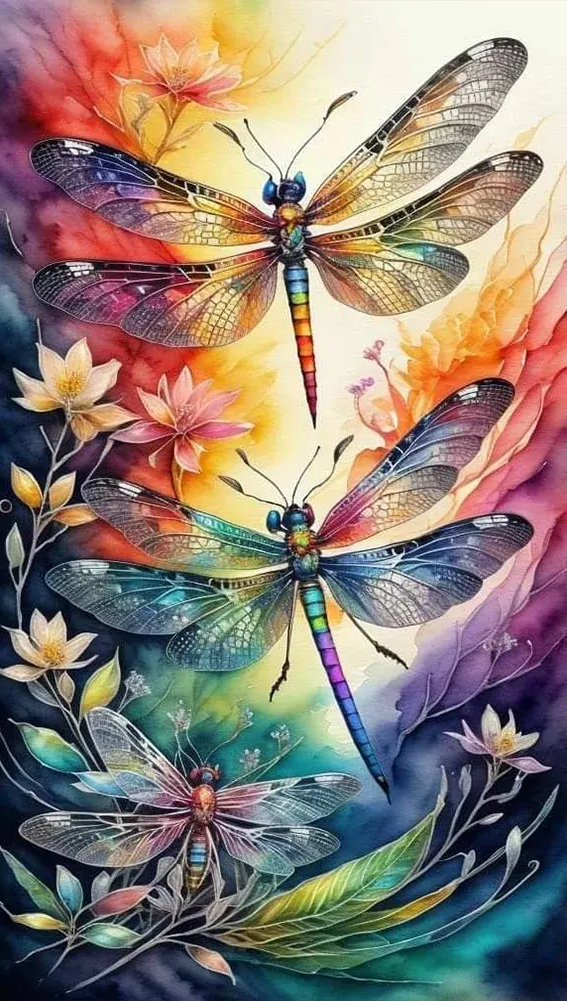 AB Diamond Painting  |  Colorful Dragonfly