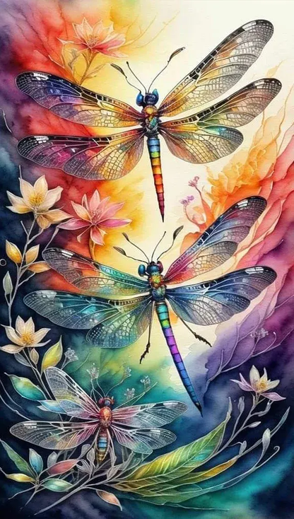 AB Diamond Painting  |  Colorful Dragonfly