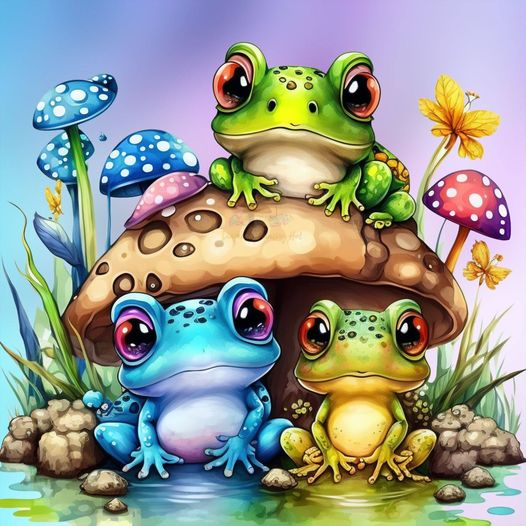 AB Diamond Painting  |  Three Frogs