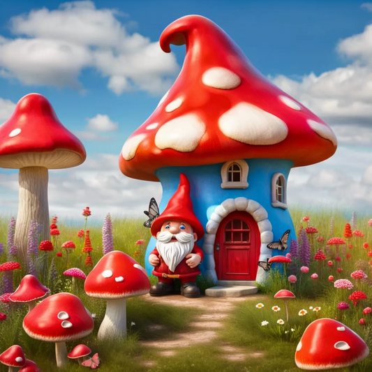 AB Diamond Painting  |  Gnome's Mushroom House