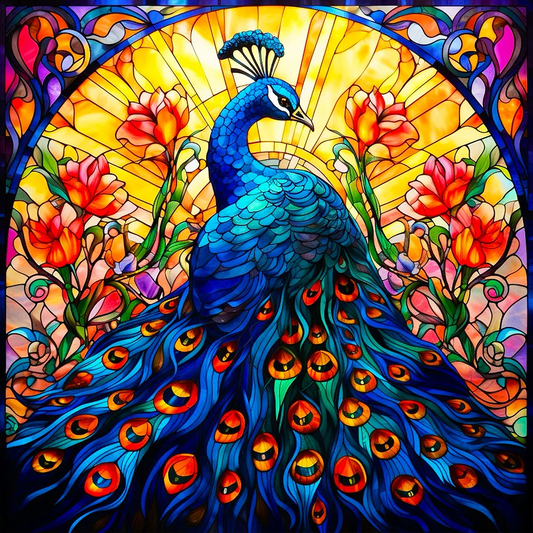 AB Diamond Painting  |  Colorful Peacock