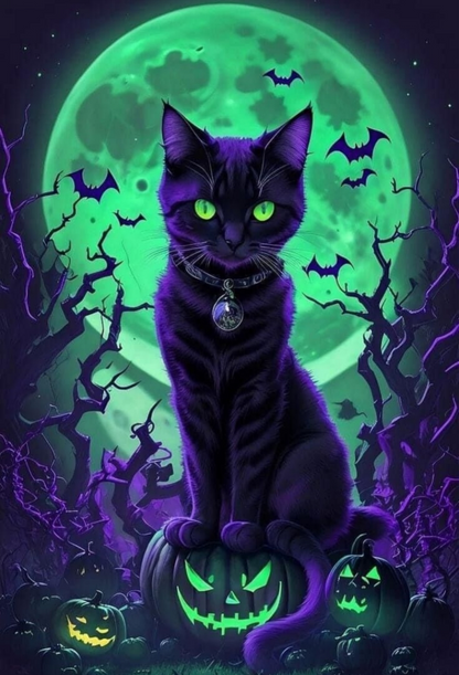AB Diamond Painting  |  Halloween Cat