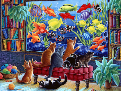 AB Diamond Painting  |  Kittens and Fish Tank