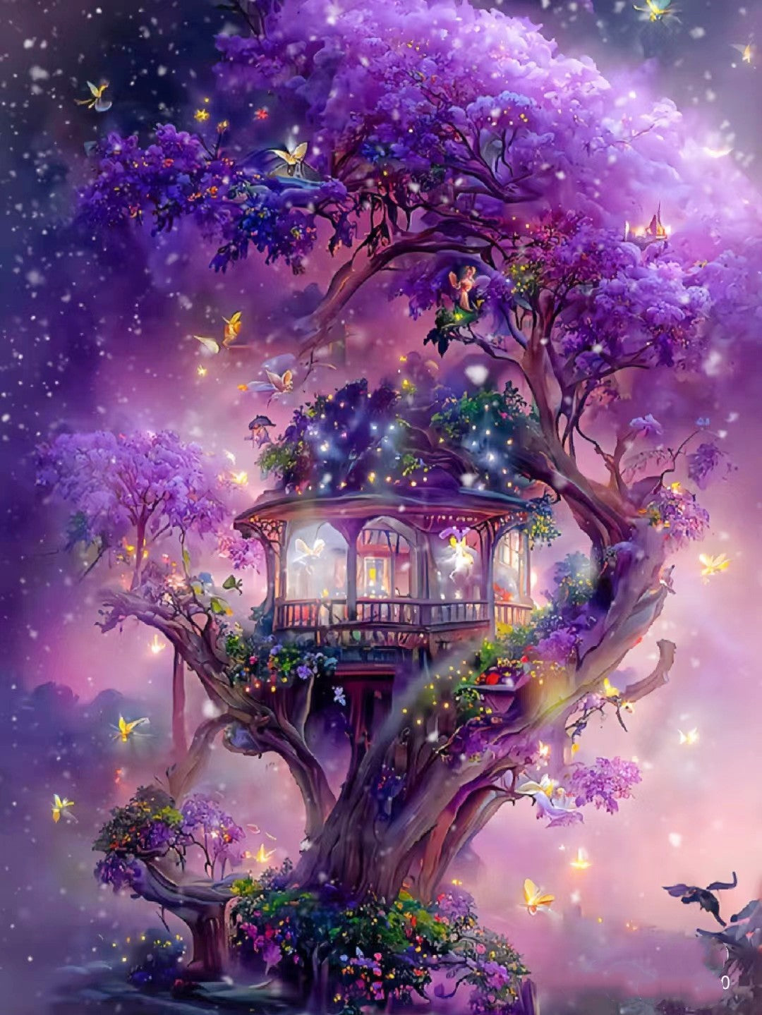 AB Diamond Painting  |  Purple Tree House
