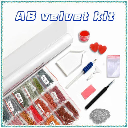 Luxury AB Velvet Diamond Painting Kit - Owl Letter