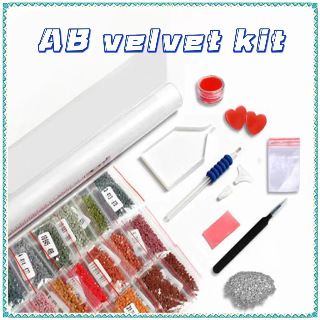 Luxury AB Velvet Diamond Painting Kit -Lotus