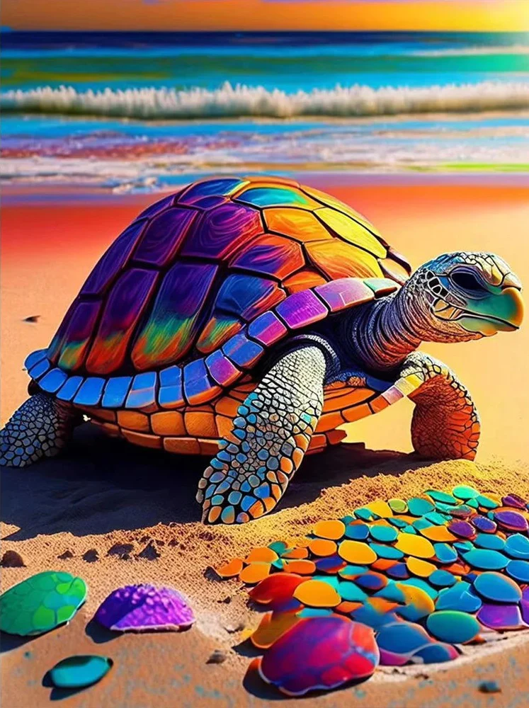 AB Diamond Painting  |   Colored Turtle