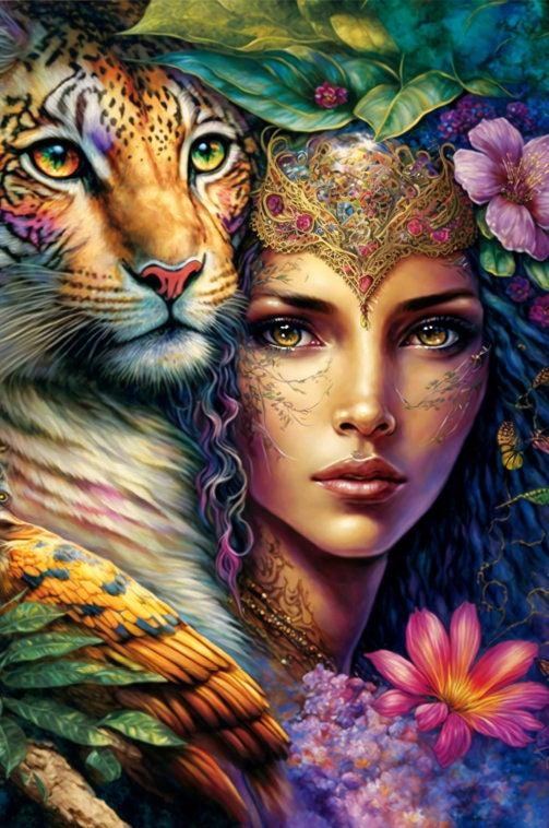 AB Diamond Painting  |  Tiger And Beauty
