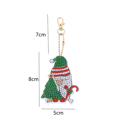 DIY Diamond Painting Keychain | Christmas Gnome  | 6 Piece Set
