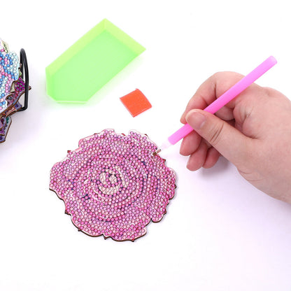 10 pcs set DIY Special Shaped Diamond Painting Coaster | flower coaster