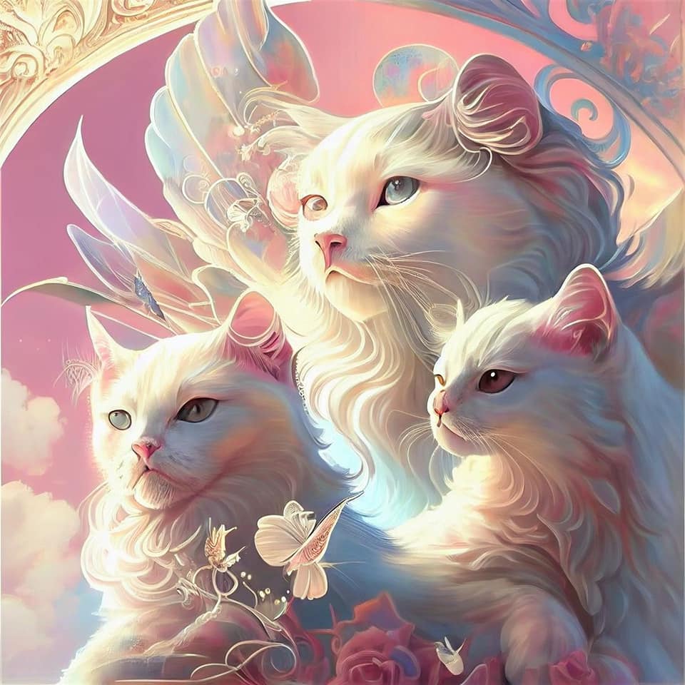 Full Round/Square Diamond Painting Kits | Angel Cats