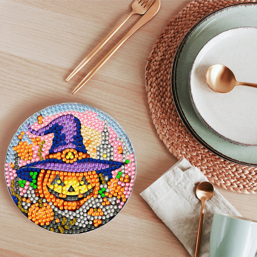 8 pcs set DIY Special Shaped Diamond Painting Coaster  | halloween （no holder）