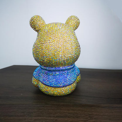 DIY Winnie the Pooh - Crystal Rhinestone piggy bank（No glue）