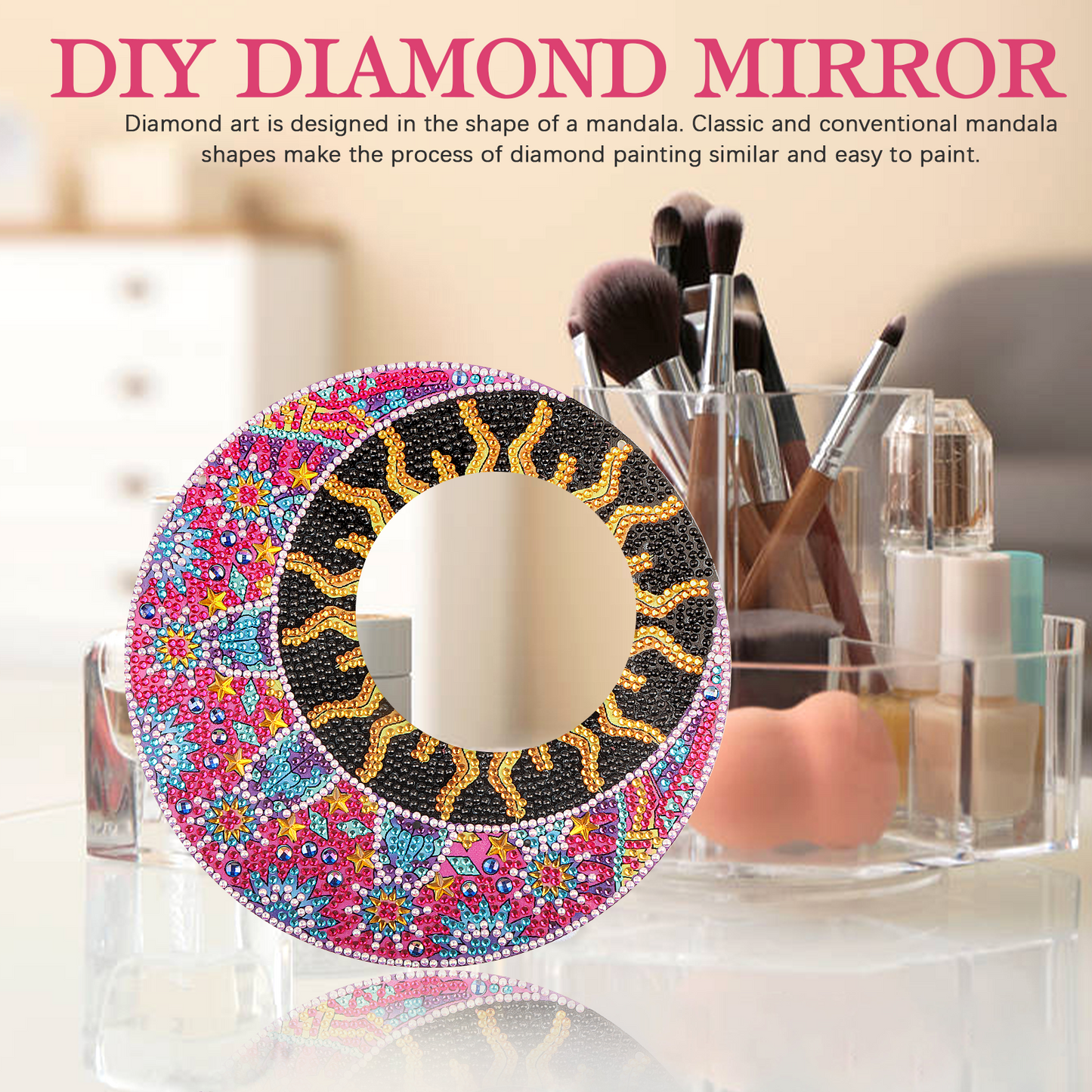 DIY diamond painting  Mandala  Mirror