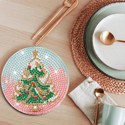 6 pcs set DIY Special Shaped Diamond Painting Coaster  | Christmas Snowman (no holder)