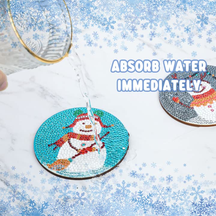8 pcs set DIY Special Shaped Diamond Painting Coaster  |   Christmas（no holder）