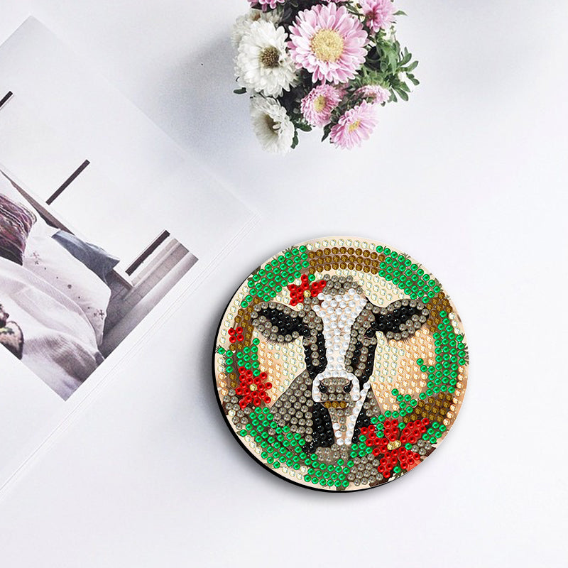 8 pcs set DIY Special Shaped Diamond Painting Coaster  | Animals（no holder）