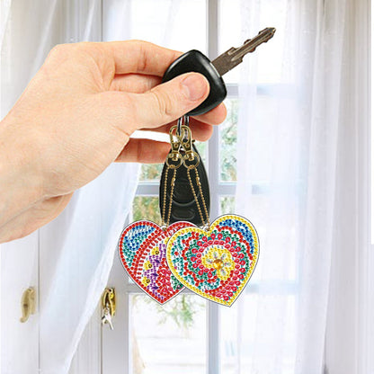 5 pcs DIY Diamond Painting Keychain  | Heart