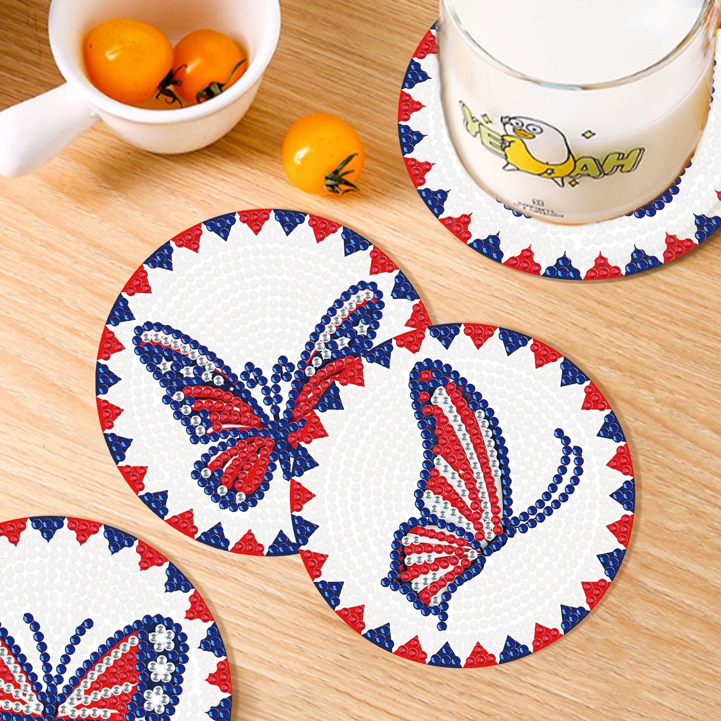 6 pcs set DIY Special Shaped Diamond Painting Coaster | Butterfly