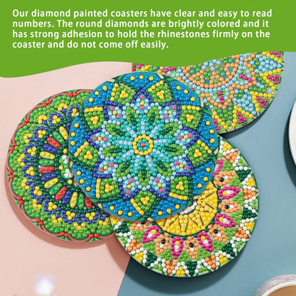 8 pcs set DIY Special Shaped Diamond Painting Coaster | Mandala