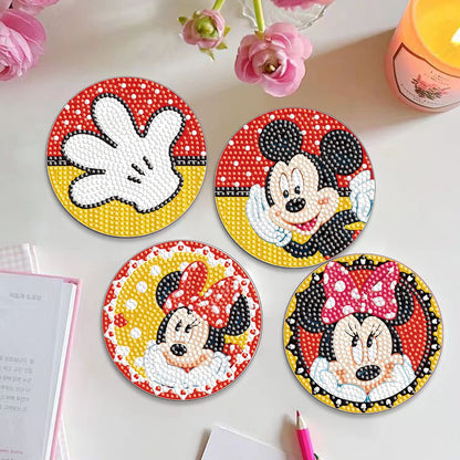 6 pcs set DIY Special Shaped Diamond Painting Coaster | Mickey