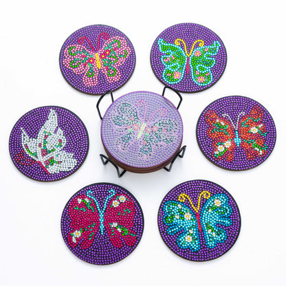 6pcs Butterfly | Diamond Painting Coasters and Storage