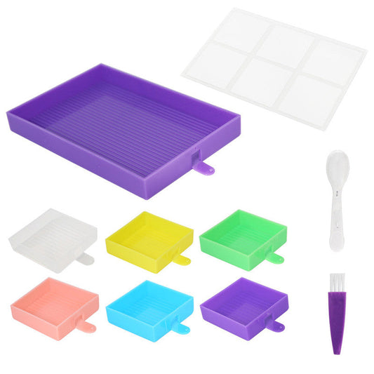 DIY Multifunctional Diamond Painting Cover Plate Turn Drill Tray Tool Set（Mixed Color）