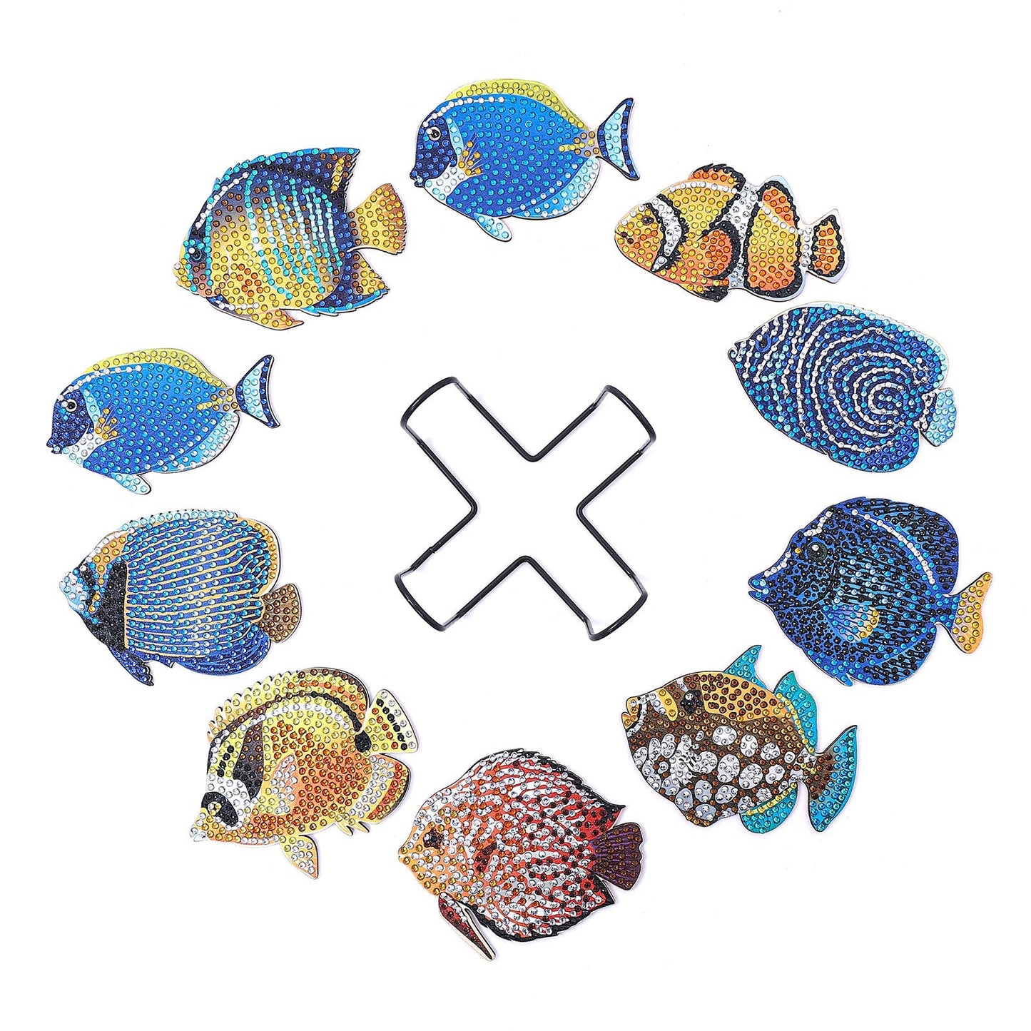 10 pcs set DIY Special Shaped Diamond Painting Coaster | seafood coaster