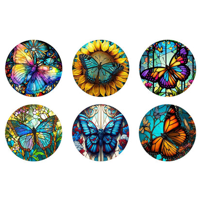 6 pcs set DIY Special Shaped Diamond Painting Coaster  | Butterfly（no holder）
