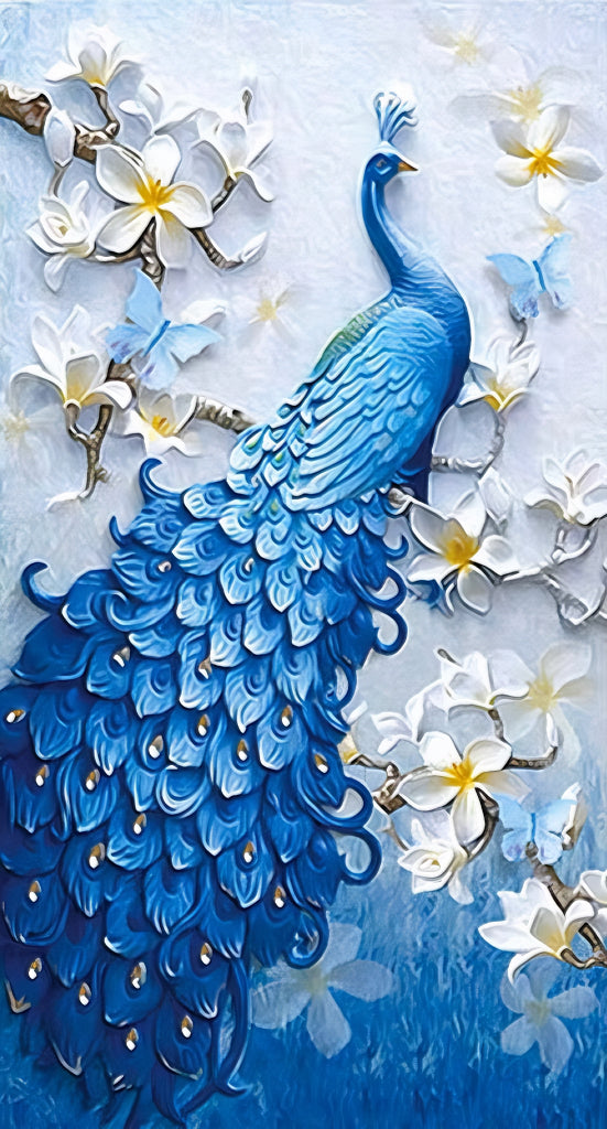 AB Diamond Painting  |  Blue Peacock