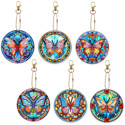 6pcs DIY Diamond Painting Keychains | Butterfly （double sided）
