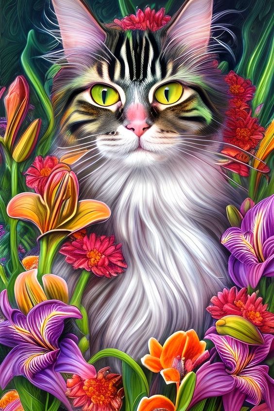 Full Round/Square Diamond Painting Kits  | flowers and cats