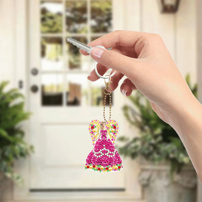 6 pcs DIY Diamond Painting Keychain  | Fairy