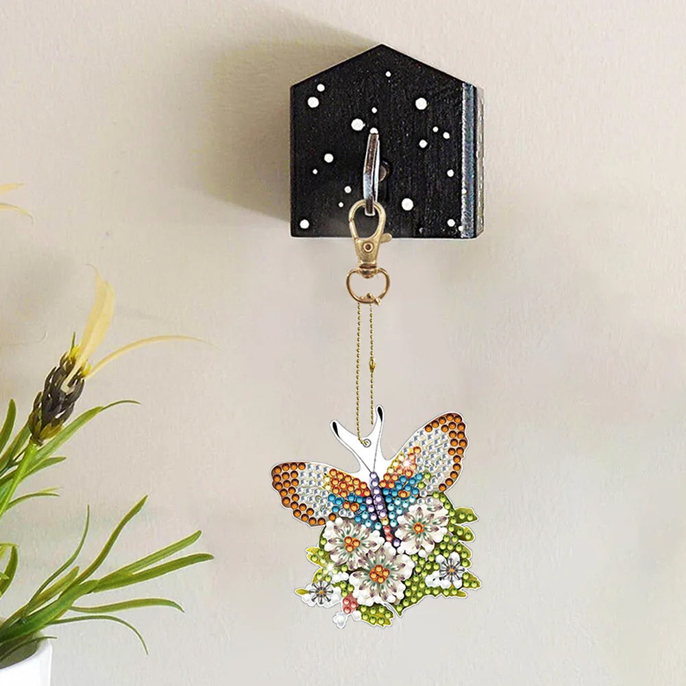 5 pcs DIY Diamond Painting Keychain  | Butterfly（single sided）